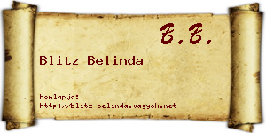 Blitz Belinda névjegykártya